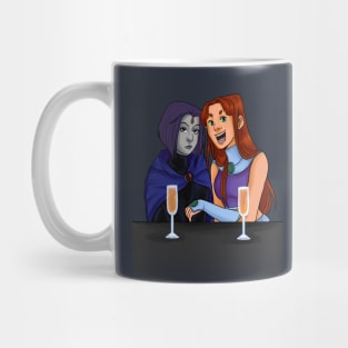 Raven and Starfire At Brunch Mug